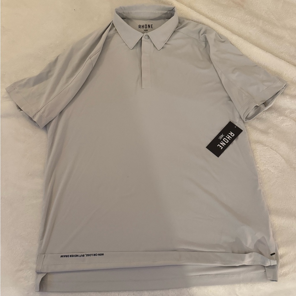 Rhone Sleet Grey Momentum Tech Golf Polo